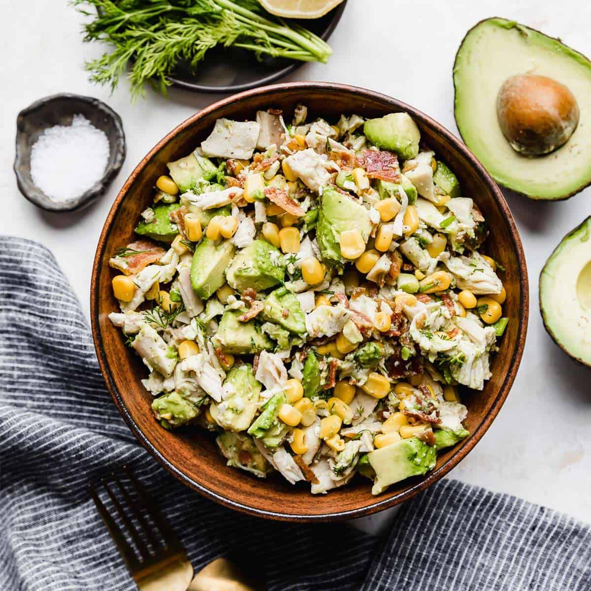 Wholesome Creaminess: A Blissful Blend of Creamy Avocado and Succulent Chicken, Crafted into a Refreshing and Nourishing Salad That Leaves Taste Buds Singing.